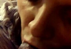 Mature BBW Sucks Young Black Cock in Interracial Encounter.