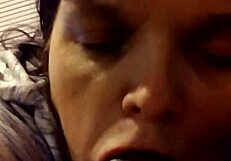 Mature BBW Sucks Young Black Cock in Interracial Encounter.