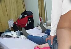 My stepdad's thick cock feels amazing when I ride it