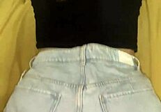 amateur girl with big ass in shorts gets bent over