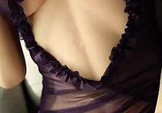 asian wife strips naked for show