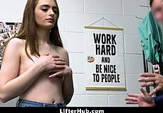 Hot Shoplifter Teen 18+ Submits to Perverted LP Officer’s Demands