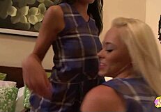 pleasing each other after school with kissing and dildos