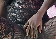 Ebony Whore Squirts Multiple Orgasms on Sex Machine