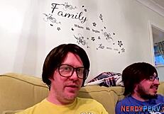 British slut tricked into sucking nerd's cock for facial.