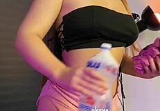 Super Hot Woman Cleaning House In Tight Shorts