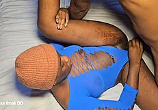 Ebony rides big cock cowgirl style with squirting