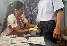 Doctor Threesome Extracts Semen from Hot Busty Patient