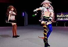 Chieri Kakyoin And Mememe Mokota Perform Strip Dance