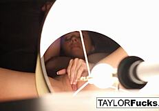 Big tit brunette babe Taylor Vixen masturbates solo in hotel room!