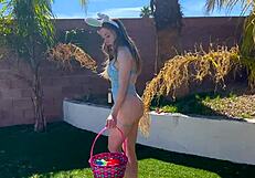 Alaina Taylor asks, 'Ready for huge cock?' in bunny cosplay