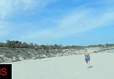 Brunette and blonde girls seduced at the seaside