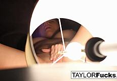 Big tit brunette babe Taylor Vixen masturbates solo in hotel room!