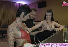 German Mom and Daughter Bang in Disco Threesome with Strangers