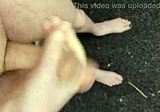 I'm masturbating naked outside at midday, risky!