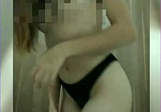 Redhead sol worships her ass in panties.