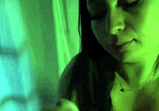 beautiful brunette brazilian exhibitionist flashes tits and sucks cock well in taboo scene