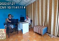 boss dominates secretary with intense pussy and mouth blowjob in office.