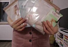 Girl playing with balloons while wearing pantyhose