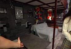 My stepfather rests after fishing, and we end up sharing the bed for a risky quickie