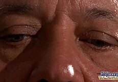 sexy redhead with pierced tongue sucks old man cock before hard fucking and swallowing cum