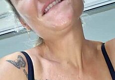 AlineMILF Gagging Deepthroat with Cum in Mouth in Retro Update 268