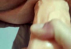 Hey, wanna trade anal? First I pound her ass, then she drills me with that huge dildo!