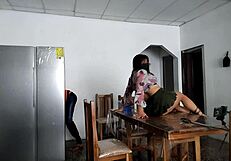 Hot Woman Excitedly Spreads Legs To Show Ass To Strangers In Her House