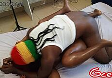 hot couple intensely fucks with big cock in bed