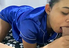 Teen 18+ gives big blowjob with deep throat and cum in mouth!