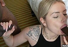 That super cute French blonde sticks around for hotel room fun