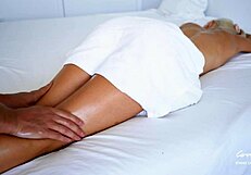 step mom gets full oil massage from stepson, ends in wild creampie