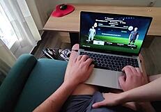 Boyfriend Plays Fifa While She Plays With His Dick