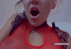 Blonde housewife Jolene getting fucked in pov creampie by husband