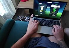 Boyfriend Plays Fifa While She Plays With His Dick