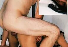 Cum while viewing my face and ass