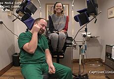 Teen kalani luana screams while riding and spreading in latex gloves