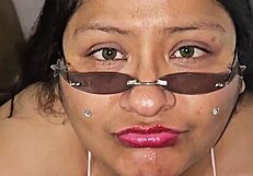 Kitty craves swallowing cum from big tits in bikini.