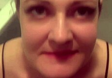 Horny milf sucks in bathroom after workout