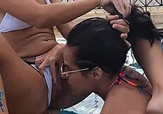 My friend and i fuck in public pool for revenge!