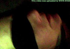 Angie cums blindfolded on fantasy cock