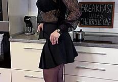 Breakfast With Cherrylcolle In Stockings And Lingerie