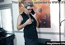 oh wow, check blonde vicky vette strip naked and rub herself at the office