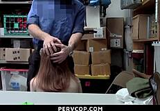 shoplifter gets naughty blowjob from mall officer 😈