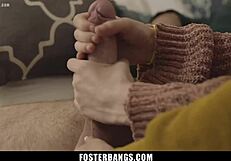 Foster daughter participates in an intimate family therapy session - fosterbangs