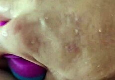 brunette amateur uses rainbow dildo for anal gaping creampie!