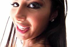 gianna dior gives deepthroat blowjob to big cock in lingerie.