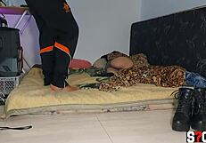 Novinha lying down while I banged her real good