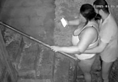 Hidden camera catches stepmom banging her stepson hard.