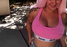 Rome Major Cums on Curvy Barbi's Pink Hair